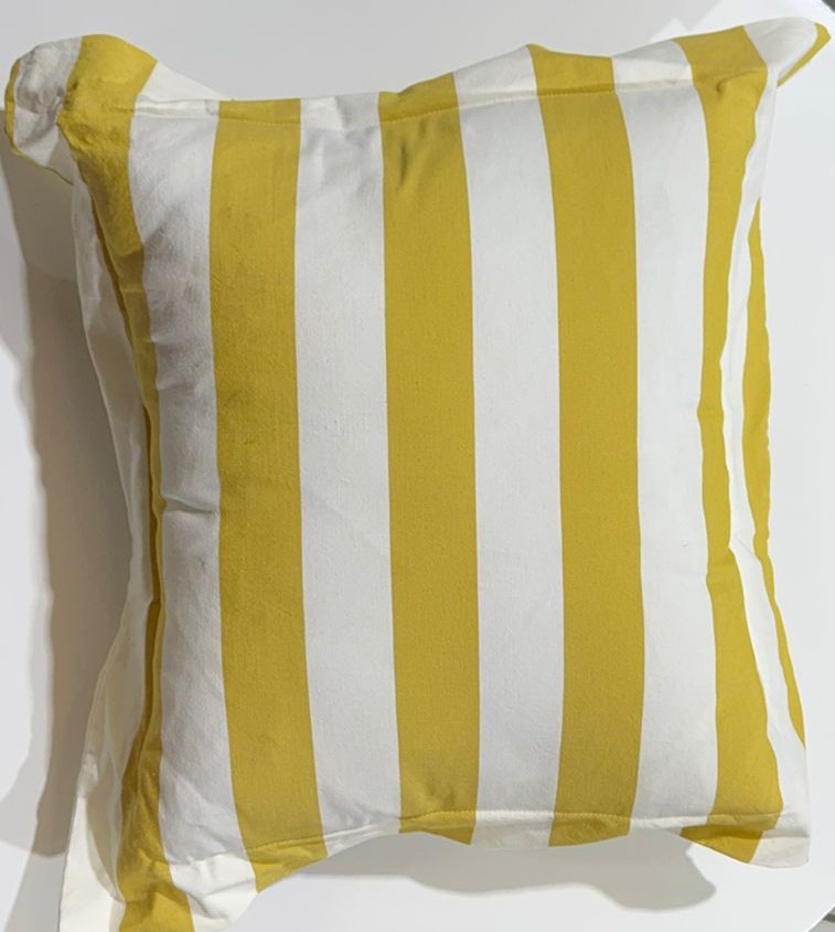 Almohadon a Rayas Amarillo y Blanco